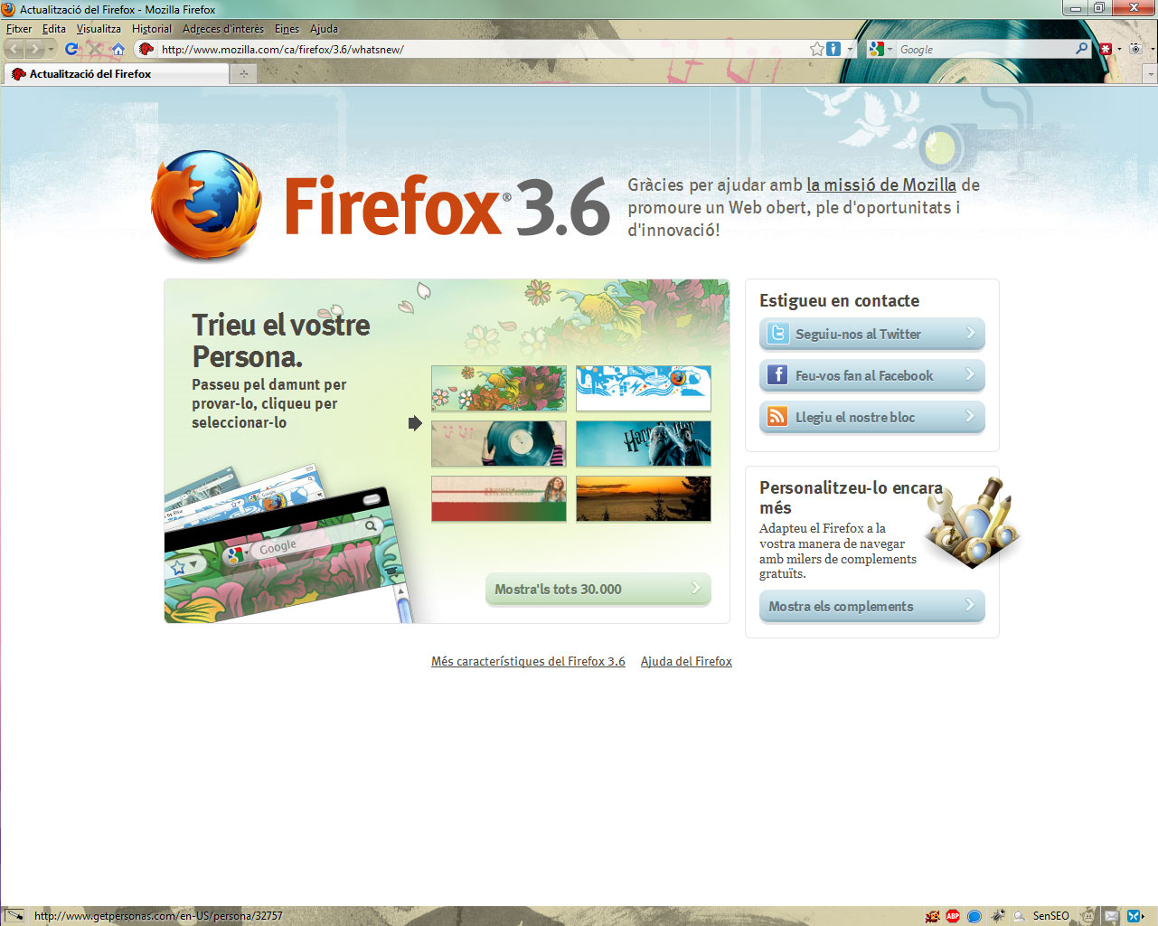Ja es pot descarregar el Firefox 3.6