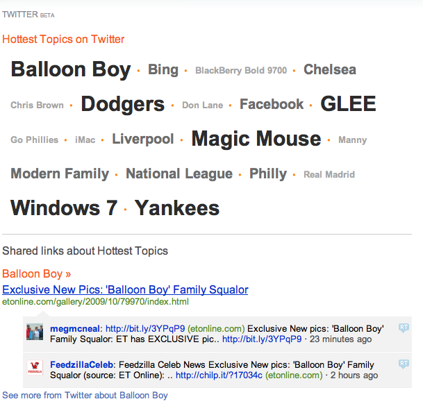 Bing Twitter SERPs